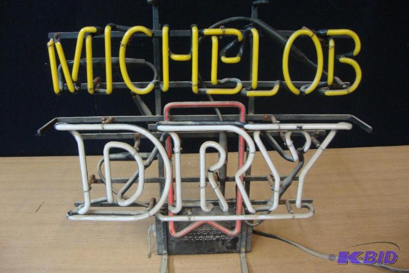 Michelob Dry Neon Beer Sign, red se...