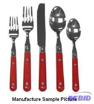 21 Piece Cambridge Red Handled Silv...