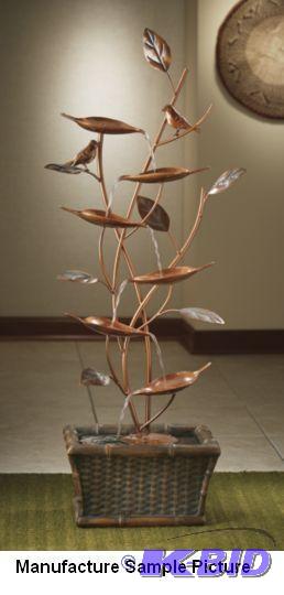 Metal Leaf and Bird Fountain -&nbsp...
