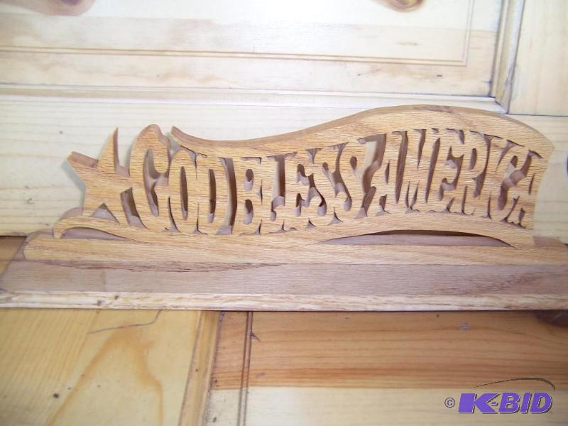 Wooden Home dcor. God bless america...