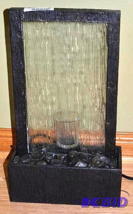 lot 109 image: Water fountain with glass and stone...