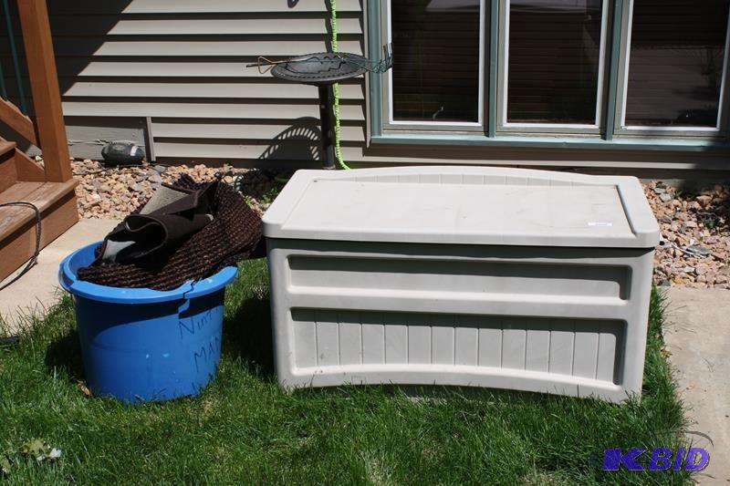 lot 116 image: Suncast Storage bin 45" w x 23...
