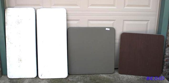 lot 120 image: Lot of four folding tables. 34"...
