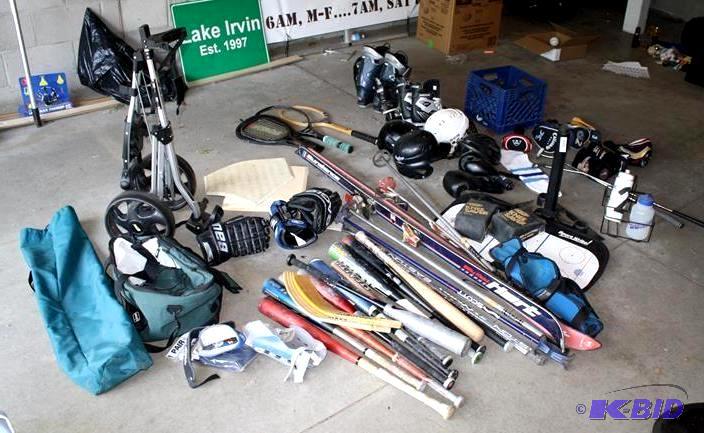 lot 124 image: Large lot of sports equipment. Bag ...