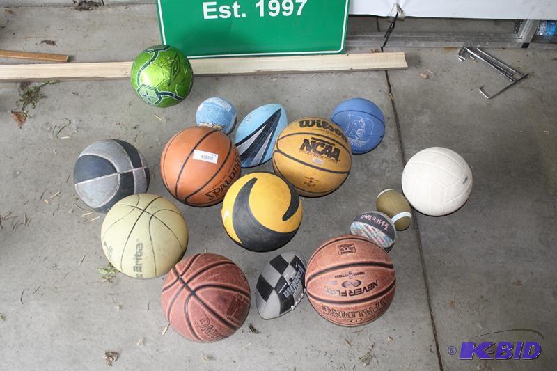lot 129 image: Collection of sports balls...