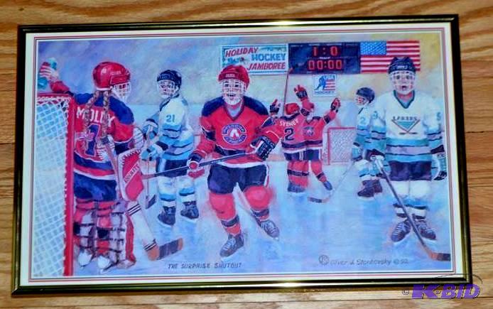 lot 143 image: Signed framed print by Oliver J. St...