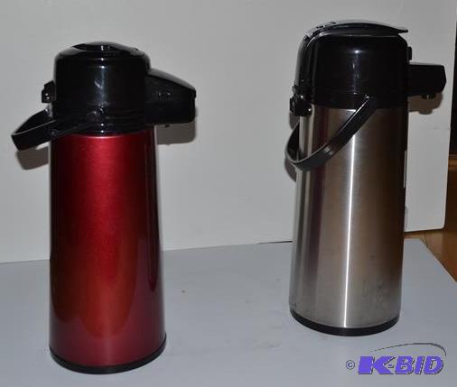 lot 149 image: 2 coffee servers - one red one silv...