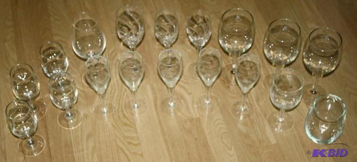 lot 156 image: Two Sets of wine goblets with etchi...