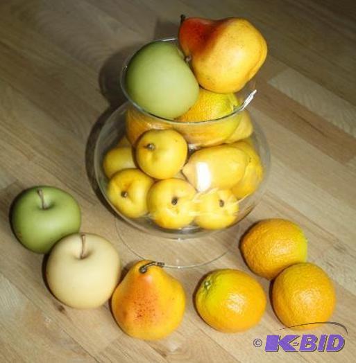 lot 163 image: Life like artificial fruit with gla...