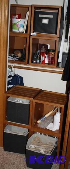 lot 32 image: 8 solid wood cubes for storage. The...