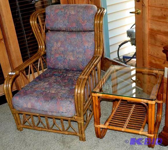 lot 7 image: Elegant cane chair with matching gl...