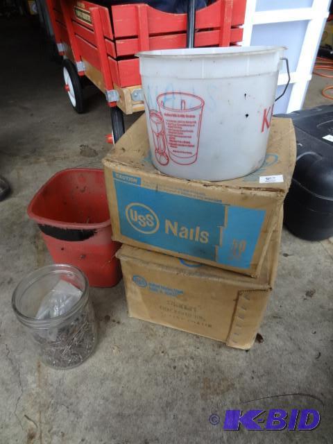 lot 118 image: Galvanized 16 casing nails. Ice cre...