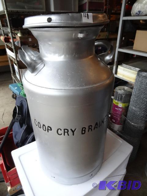 lot 121 image: Full sized cream can. No holes. Shi...