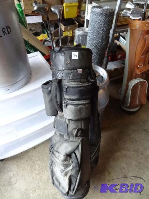 lot 124 image: Lynx golf bag. 2- SW and 1 and 3 wo...