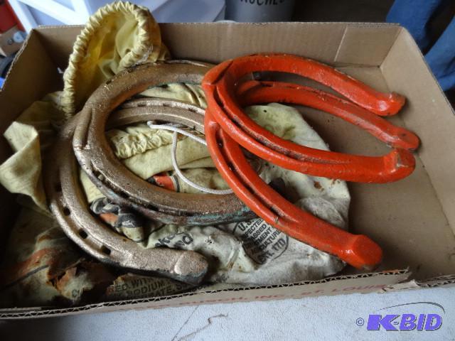lot 145 image: 2 pair of horse shoes...