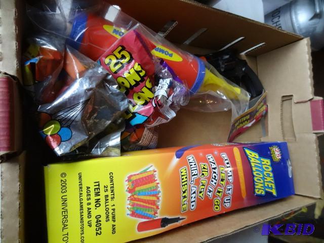 lot 155 image: Crayons and markers. Rocket balloon...