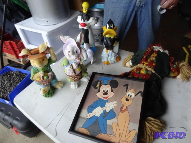 lot 169 image: Mickey and Plutopic. Rabbit figurin...