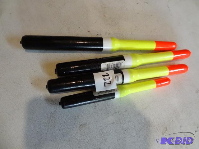 lot 222 image: 4 musky  Northern slip bobbers...