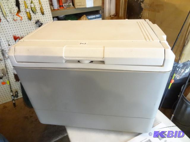 lot 243 image: Coleman electric cooler. Cord for c...