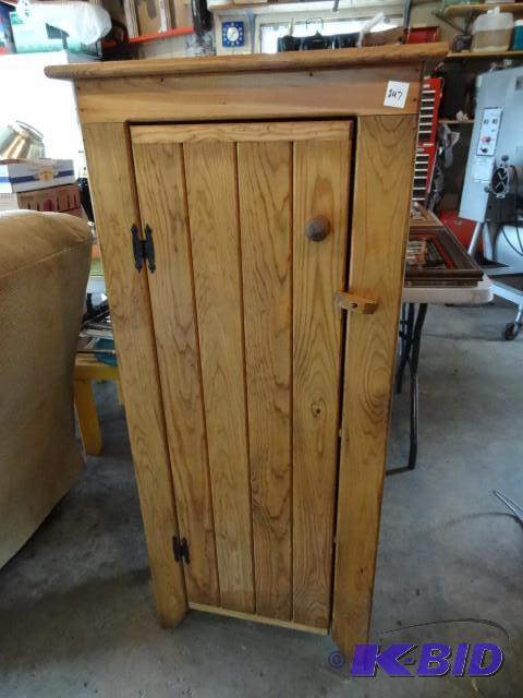 lot 247 image: 21 x 10 x 51 rustic pantry cabinet....