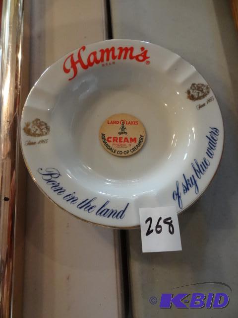 lot 268 image: Vintage Hamms ash tray. Lond O Lake...