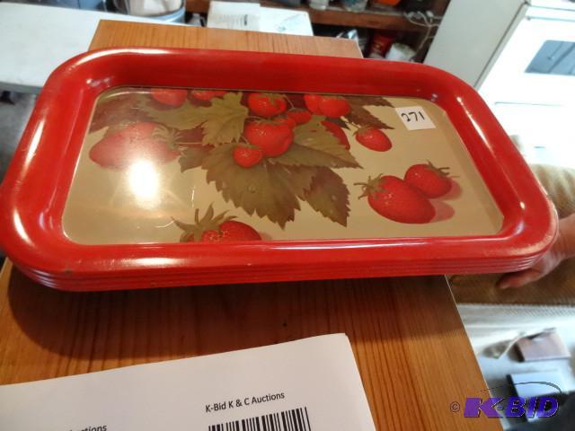 lot 271 image: 4 metal serving trays...