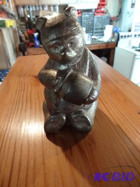 lot 304 image: Brass bear bank...
