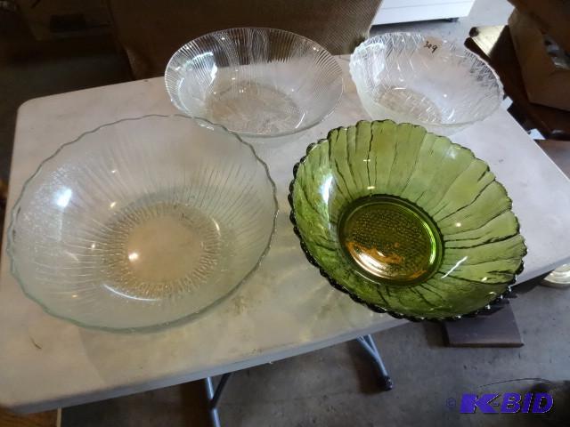 lot 309 image: 4 glass bowls...