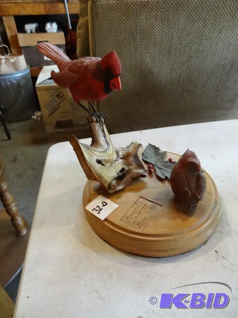 lot 320 image: Hand carved cardinal by Frank Schri...