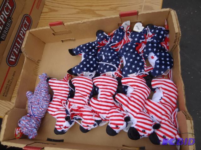 lot 362 image: 10 beanie babies stars and stripes....