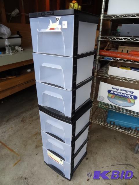 lot 49 image: Homz 6 drawer bin unit on wheels. 2...