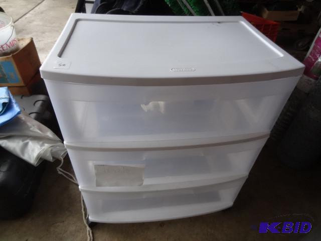 lot 50 image: Sterilite 3 drawer bin unit...