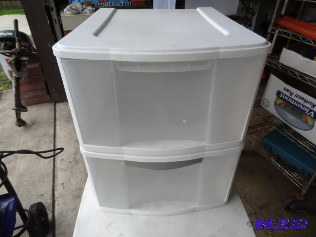 lot 53 image: Sterilite 2 drawer bin unit...