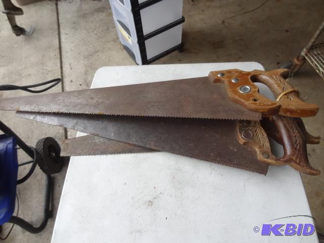 lot 67 image: 3 vintage hand saws...