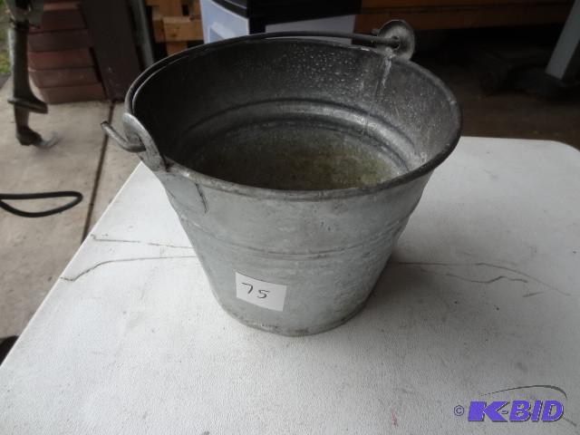 lot 75 image: 5 x 6 galvanized pail...