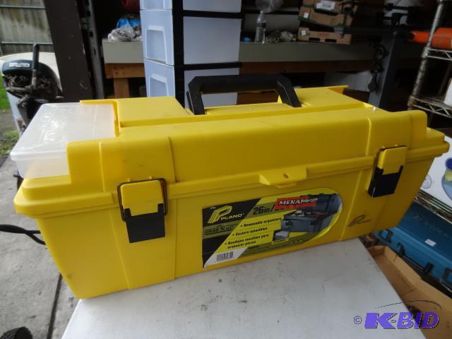 lot 84 image: Plano 26" plastic tool box wit...