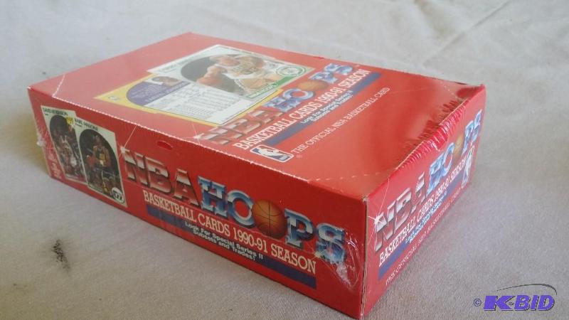 Sealed box of 1990-91 NBA Hoops bas...