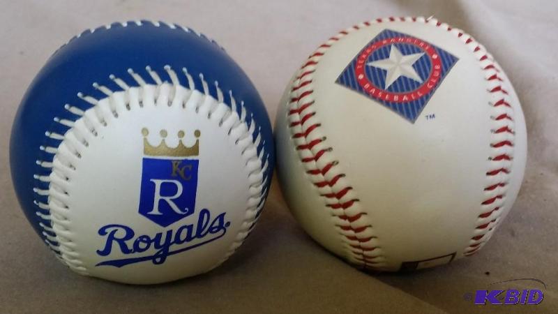 Royals and Rangers baseballs....