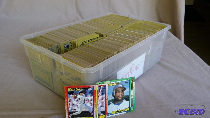 Plastic bin full of 1990 Topps Base...