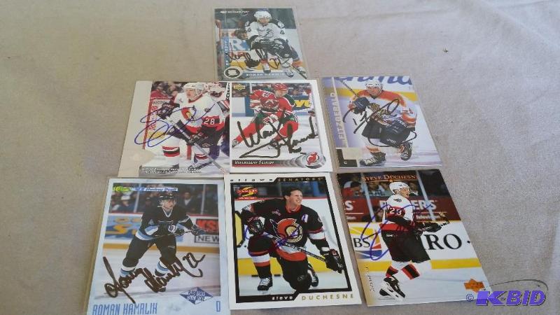 7 Signed Hockey cards, Signed by S...