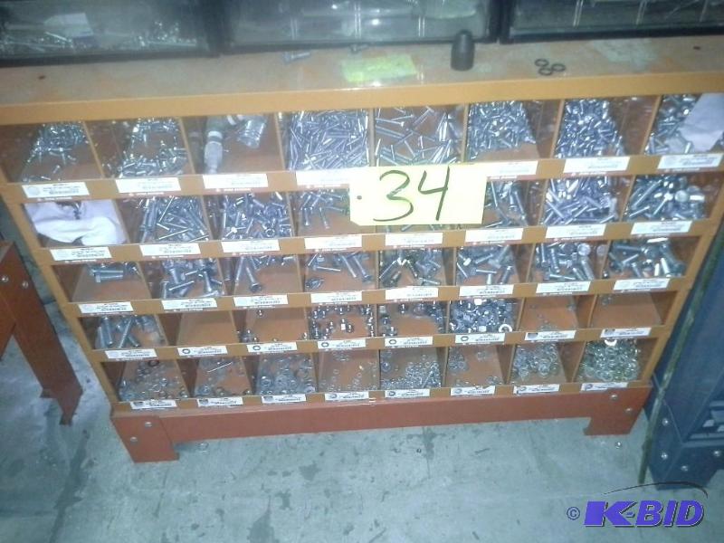 lot 34 image: Dyna Systems Parts Bin Cabinet,