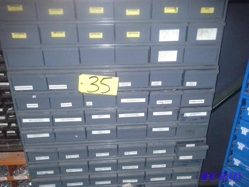 lot 35 image: Parts Bin Cabinet, With Contents