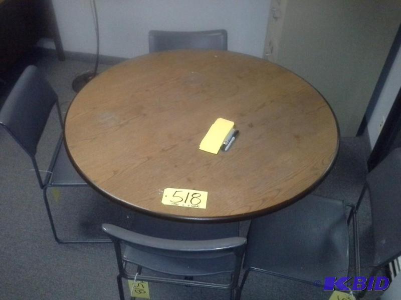 lot 518 image: Round 48 Inch Table With Four Chairs,