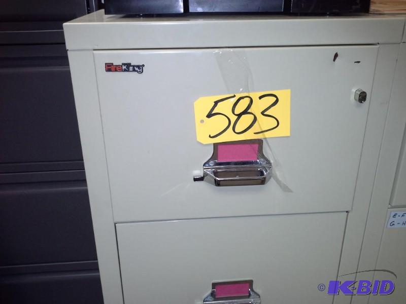lot 583 image: Fire King Steel File Cabinets