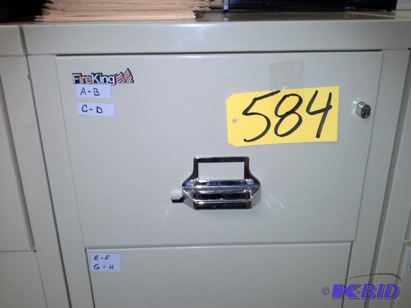 lot 584 image: Fire King Steel File Cabinets