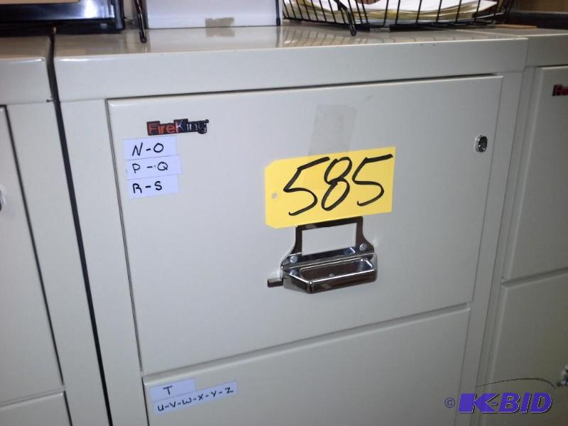 lot 585 image: Fire King Steel File Cabinets