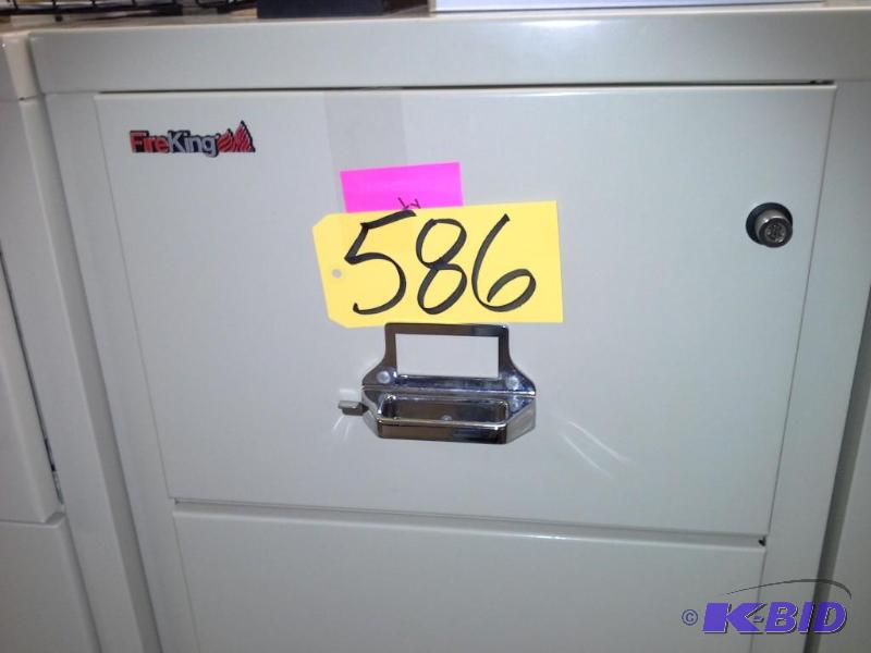 lot 586 image: Fire King Steel File Cabinets