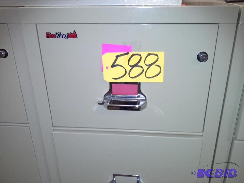lot 588 image: Fire King Steel File Cabinets