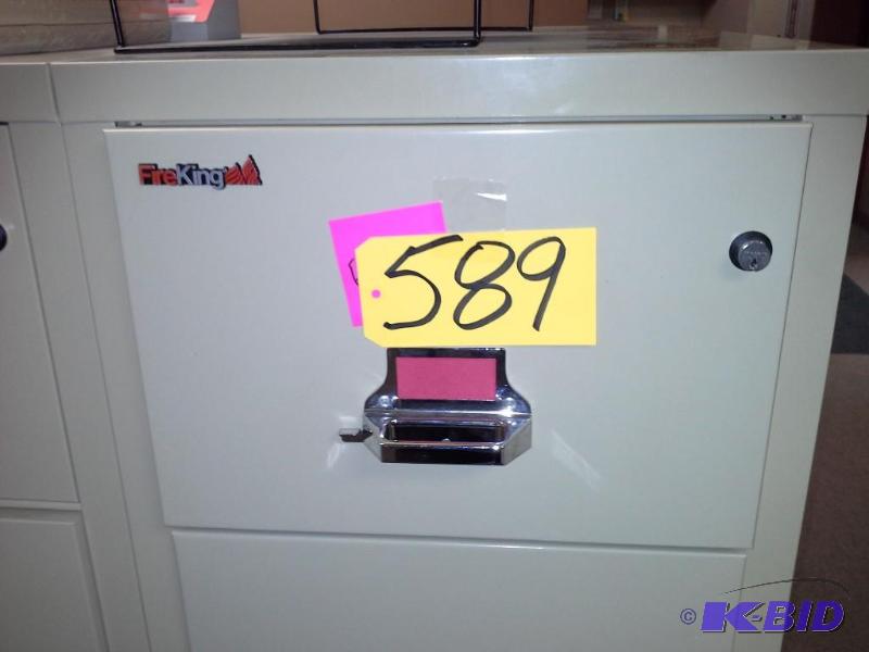 lot 589 image: Fire King Steel File Cabinets