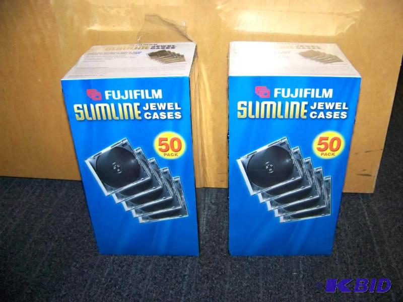lot 43 image: (100) FujiFilm, Slimline, CD  DVD Jewel Cases